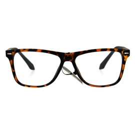 PASTL Square Horn Rimmed Clear Lens Glasses Fashion Eyeglasses Tortoise/Matte Brown