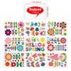 Hello Spring Window Clings, Removable Butterfly Flower Window Stickers Double