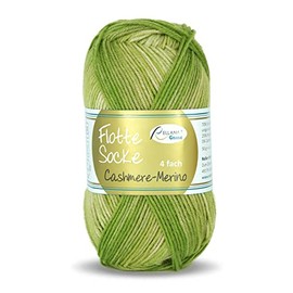 Rellana Flotte Socke Cashmere Merino 50 g Soft Sock Wool with Cashmere and Merino Wool for Knitting and Crocheting (1327 - Green)