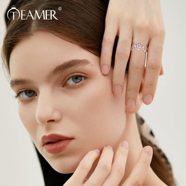 TEAMER Stainless Steel Triple Moon Goddess Ring Amulet Wicca Pentagram Ring Pagan Jewelry for Women, Stainless Steel, No Gemstone