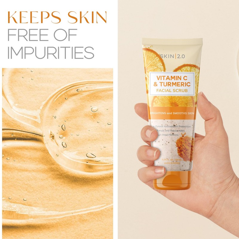 Skin 2.0 Vitamin C & Turmeric Face Scrub - Dermatologist