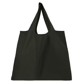 TRkin Lightweight Folding Tote Bag, Eco Bag, Waterproof, Shopping Bag, Compact, Large Capacity (Black), Black