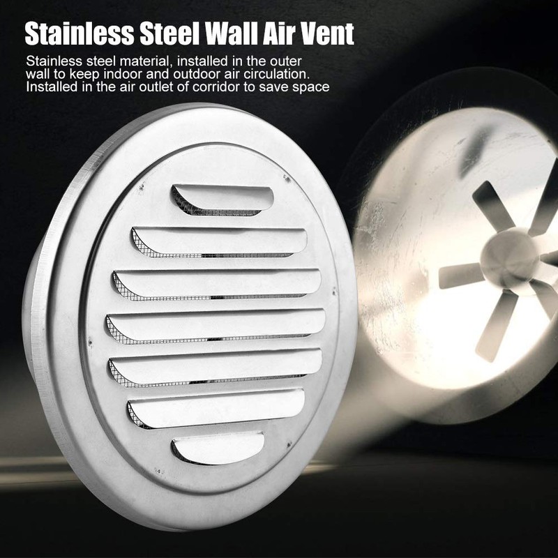 Round Air Vent Grill, Stainless Steel Through Wall Dryer Vent