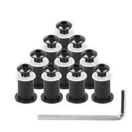 COPART M5 15mm Fairing Bolt Kit Screws Nuts Washers Mounting Kits for Motorcycle Windshield Windscreen Body Work Bolts,Black