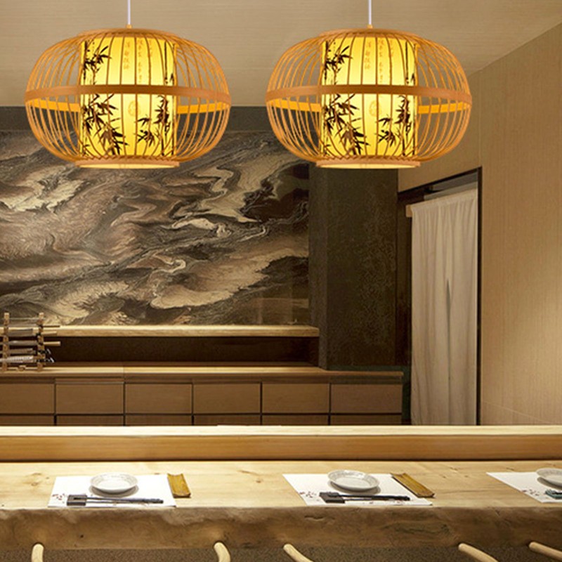 Traditional Woven Pendant Light 111V~240V Hand Woven Bamboo Pendant Light