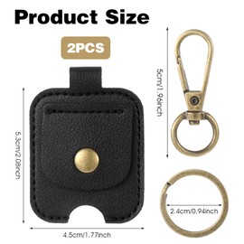 Gjinxi 2PCS Leather Car Key Sleeve, Vintage Broken Loop Replacement PU Keychain Protector, Stylish Auto Key Holder Covers for Women Men