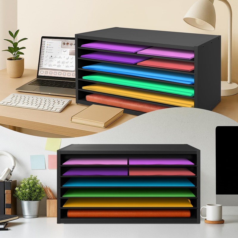 PROLEE Construction Paper Organizer 20" x 13.5" x12.2",Soild Wooden Paper