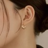 Gold&Deer 14K Goldfield Bold Water Drop One-Touch Earrings White Gold