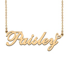 Customized Nameplate Necklace Charm Jewelry Mother Gifts for Mom Paisley