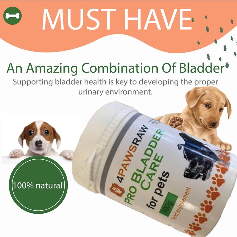 4PAWSRAW Pet Supplements Bladder Care Powder Supplement For Dogs &