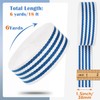 PECMER Cotton Webbing 1.5 Inch for Bag Straps, Striped Blue-White,6