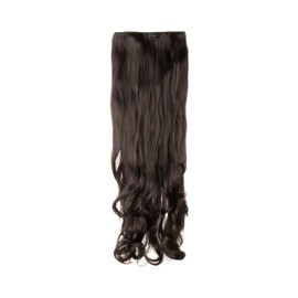 Stasia Street 5 Clip 30-Inch Out Curl Clip-In Korean Synthetic Breatheable Hair Extensions for Women Natural Look Instant Volume & Length – Dark Brown