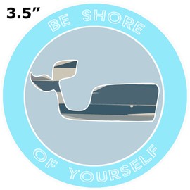 Athena Brands Blue Whale Be Shore of Yourself  - Car Truck Window Bumper Graphic Sticker Decal - Wakeboard Blue