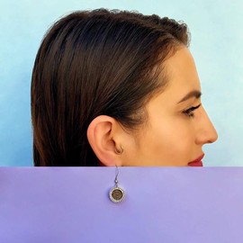 Quiges Interchangeable Mini Coin 12 mm Stainless Steel with Glitter (Many Colours), Stainless Steel