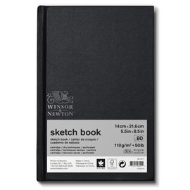 Winsor & Newton Sketch Book, Paper, Natural White, 17,8 x 25,4 cm-80 Blatt Skizzenpapier im Block