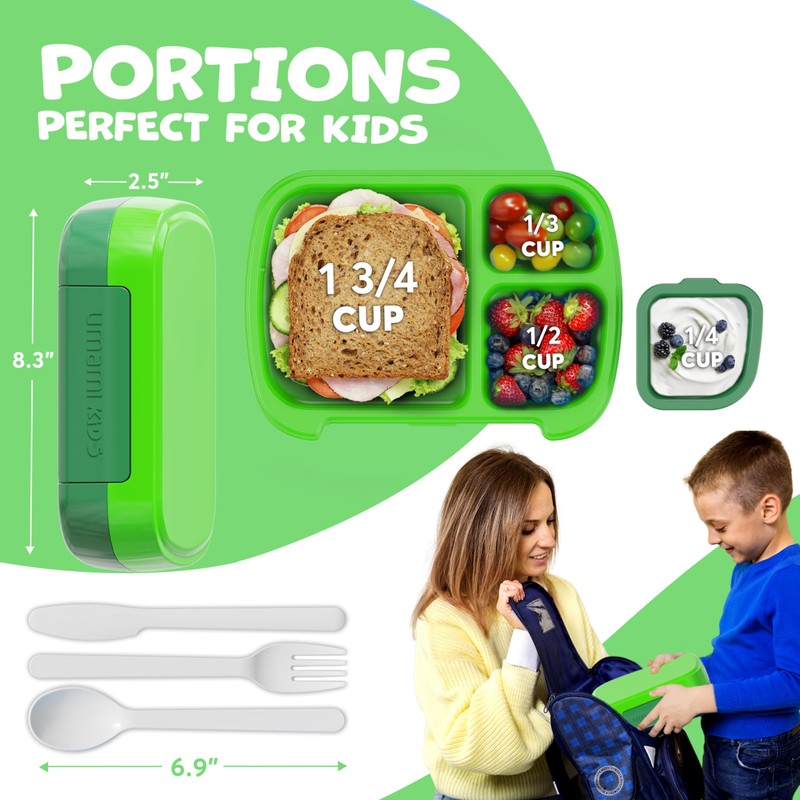 Umami All-in-1 Bento Box for Kids, Ice-pack & Utensils Included,