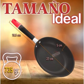 J.H. Company Sarten Antiadherente 27 Cm Hierro Chef Para Cocina C802