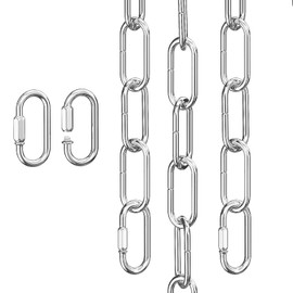10 Feet Silver Light Fixture Chain, Adjustable Extension Chain with Connection Locks for Light Fixture, Maximum Load is 66 Pounds