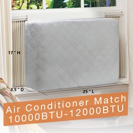 HOXHA 2 Pack Indoor Air Conditioner Cover for Window Units, Inside Window AC Covers with Free Elastic Straps