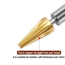 AIMALL Dual-Head Leather Edge Oil Dye Paint Pen, 5.12 Inch Precision Applicator for Leather Crafts, Stainless Steel & Brass DIY Tool for Leathercraft Projects