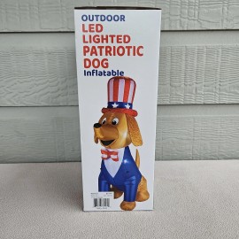 Kohls Airblown Inflatable Patriotic Uncle Sam Dog 6ft Lighted July 4th Outdoor Decor