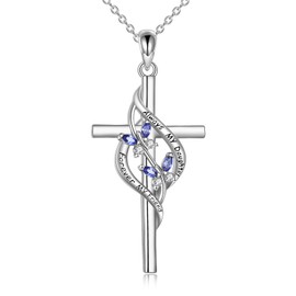 POPLYKE Cross Necklace for Daughter Butterfly Mother’s Day Gifts for Daughter 925 Sterling Silver Butterfly Necklace Women (Butterfly cross daughter)