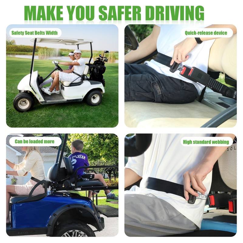 10L0L 2 Passenger Universal Golf Cart Seat Belt Bracket Kit