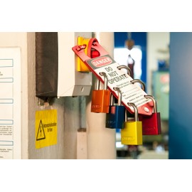 ABUS Yellow 72/40 Lockout Tagout Padlock w/ 1" Shackle, Single Padlock, Keyed Alike, 1 Padlock with 2 Keys