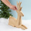 Set of 2 Unfinished Paper Mache Sitting Deer by Factory
