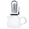 Forlife Bell Glass Teapot with Basket Infuser, 24-Ounce/730ml, Red
