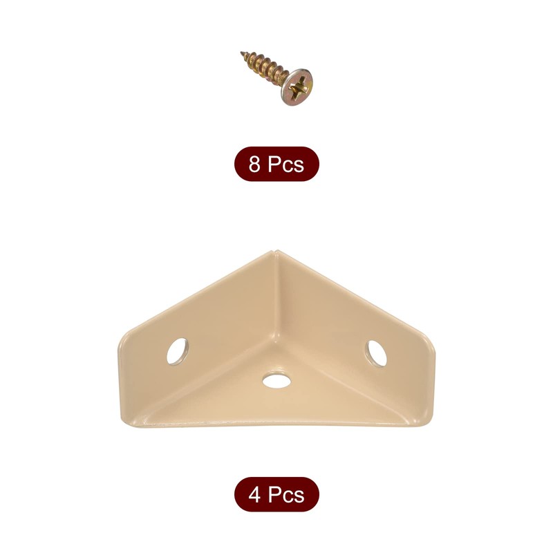 uxcell 4Pcs Angle Corner Brackets 38mm x 38mm, Cold Rolled