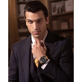 BY BENYAR Mens Watches Analog Quartz Chronograph Waterproof Luminous Watch for Men Business Work Sport Casual Fashion Brown Leather Band Dress Men's Wrist Watches Elegant Gifts for Men Father's Day