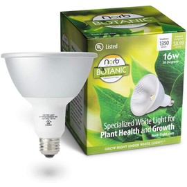 NorbBOTANIC Plant Light. Premium Indoor Grow Light with Full Spectrum Light. LED Light Bulb Mimics Sun with Powerful 1350 Lumens. “Grow Right Under White” Better than Purple Grow Lights. 16W 15 Degree
