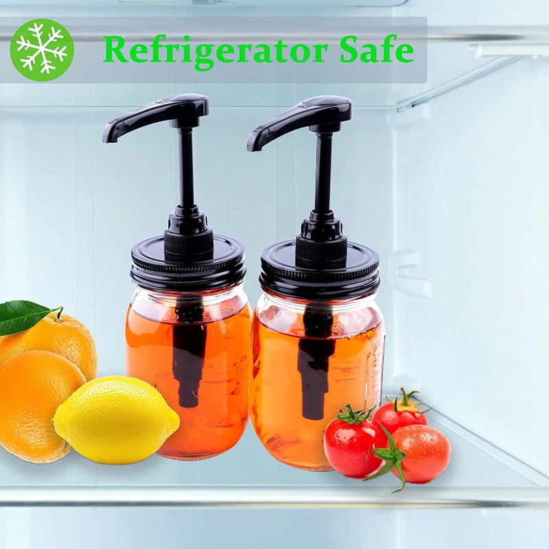 Mason Jar Syrup & Sauce Dispenser Pump Lids for Regular