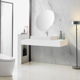 BWE Brushed Nickel Bathroom Sink Faucet Single Hole Single Handle Modern Stainless Steel Lavatory Vanity Bathroom Faucets Water Saving Mixer Tap with Pop UP Drain and Supply Line