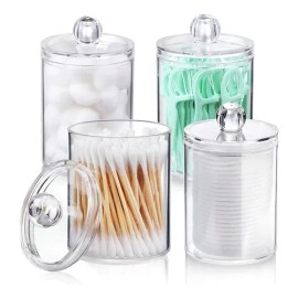 4pz Organizadores Maquillaje Baño, Dispensador Bastoncillos                                                                                           
