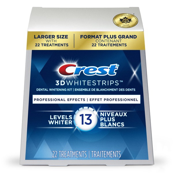 Crest 3D White Whitestrips Professional Effects Teeth Whitening Kit, 22 Treatments, 13 Levels Whiter