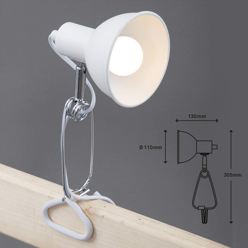 BRILONER - Desk Lamp with Cable Switch, Swivelling, E14 Socket,