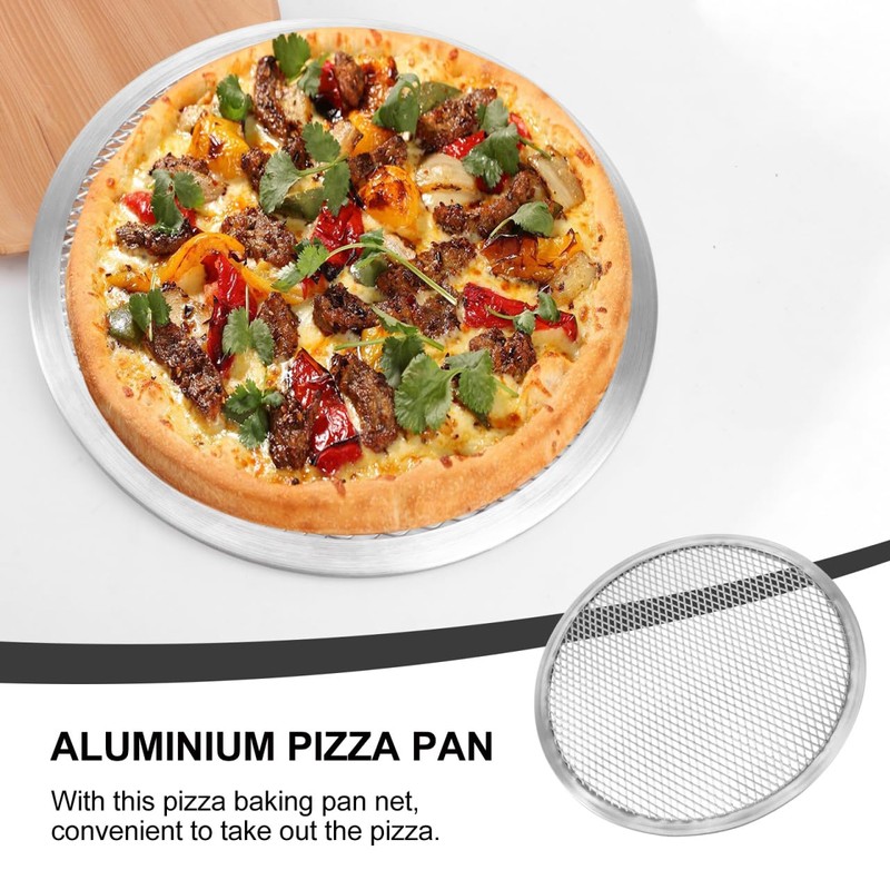 Luxshiny 13 Inch Aluminum Pizza Pan with Holes Mesh Crisper