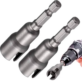Lekgavd 2 Packs Power Wing Nut Driver Set, 1/4" Hex Shank Nut Driver, Socket Wrench Tool, Wing Nut Socket for Panel Nuts, Screws Eye, Q-Hanger, C Hook Bolt