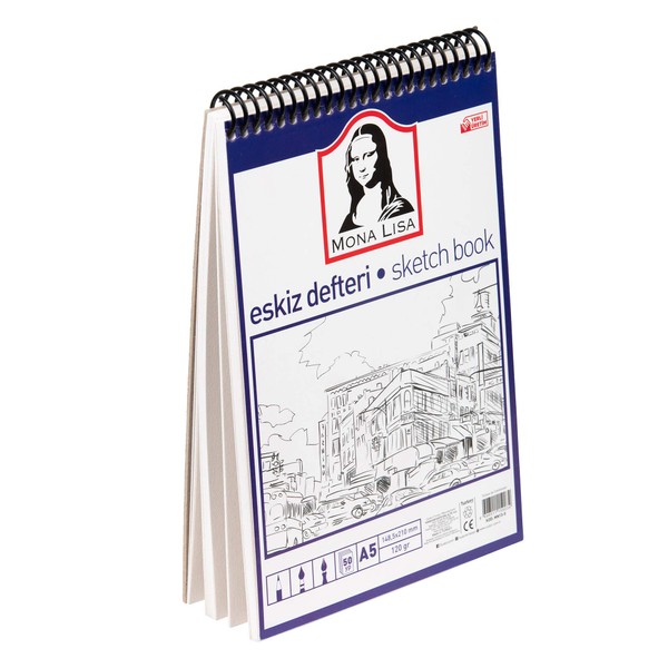 Sketch Book, (81lb/120 g), A5 Sizes,8.3 x 5.8 inches, Artist Sketch Pad, Art Kit Top Spiral Bound For Sketching, Drawing, Shading and Coloring, 50 Sheets, Ideal Gift Set for Kids & Adults, Bright White Paper, Suitable for Pencils, Charcoal, Graphite, Pas