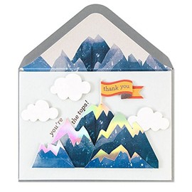 Papyrus Metallic Mountains Thank You Card