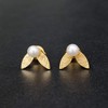 Gold Sterling Silver Earrings, Stud Earrings, Leaf Earrings, Minimalist Stud