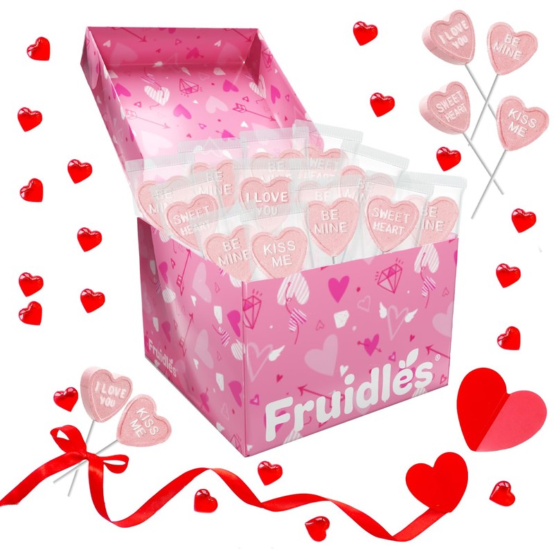 Fruidles Valentine's Day Winkie Lollipop Sucker, Individually Wrapped (36-Pack)