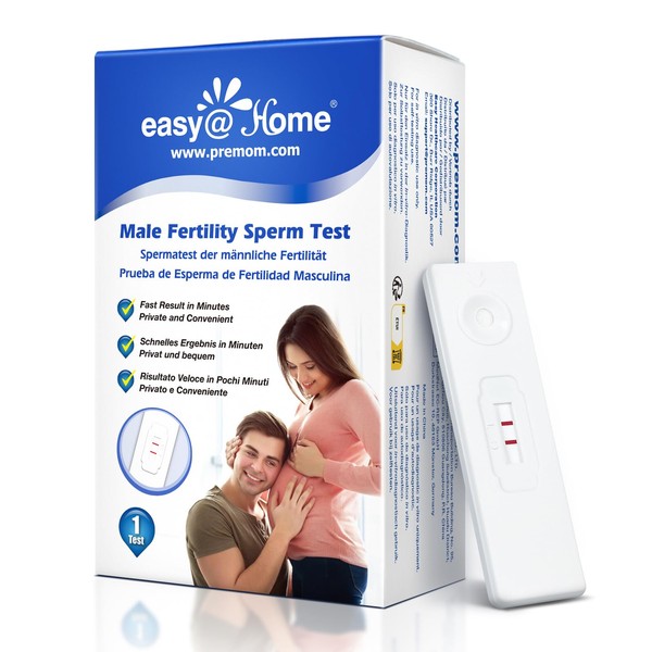 Fertility Test, Test for Men: Easy@Home 1 x Test, Pregnancy Ability, Quick Test for Pregnancy – Measures the Concentration of