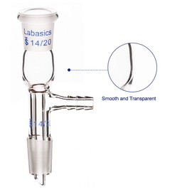 Labasics Glass Vacuum Take Off Adapter, Straight, Short Stem with 14/20 Joints