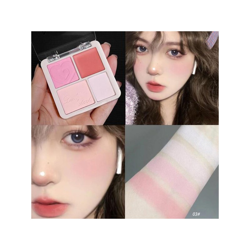컬러 핑크 피치 블러쉬 파우더 팔레트 블러셔 틴트 루즈 메이크업
