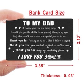 Jzxwan Black Dad Card for Birthday, Best Dad Gifts for Christmas
