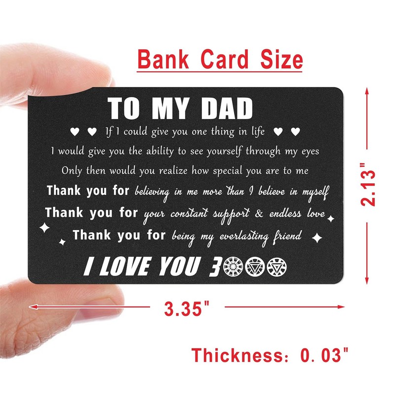 Jzxwan Black Dad Card for Birthday, Best Dad Gifts for