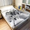 YISUMEI Realistic Antarctic Animals Blanket, Grey and White Penguins Resting